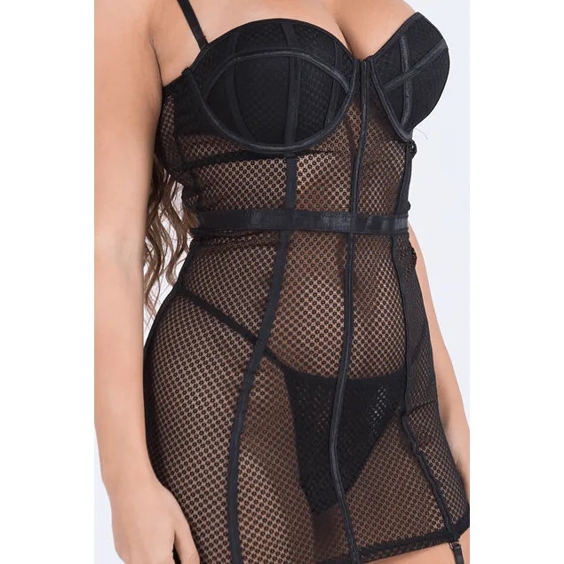 Babydoll Set Negro (3 piezas) — foto 2