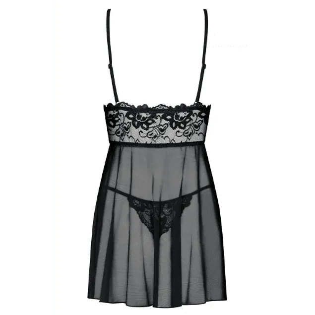 Babydoll y Calzón Idilia Negro Obsessive — foto 3