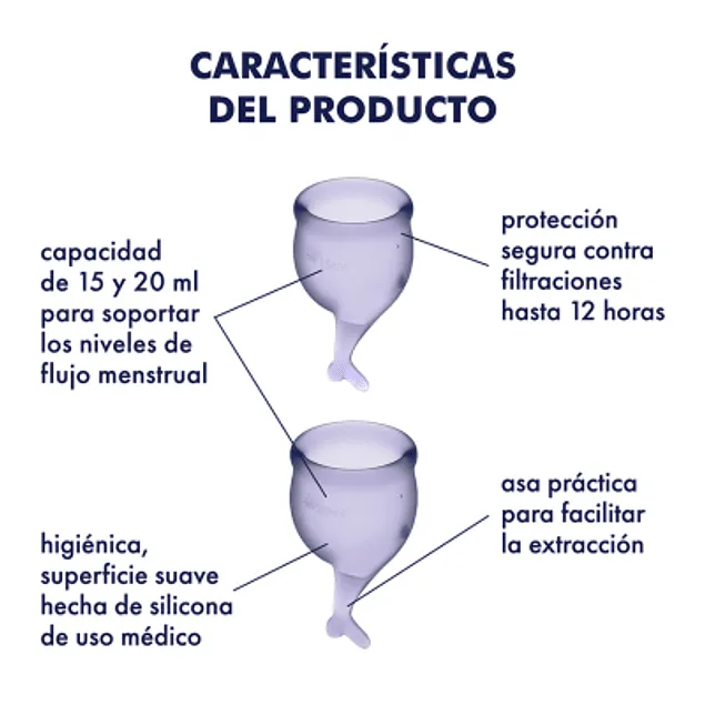 Set de 2 copas menstruales Satisfyer Feel Secure — foto 3