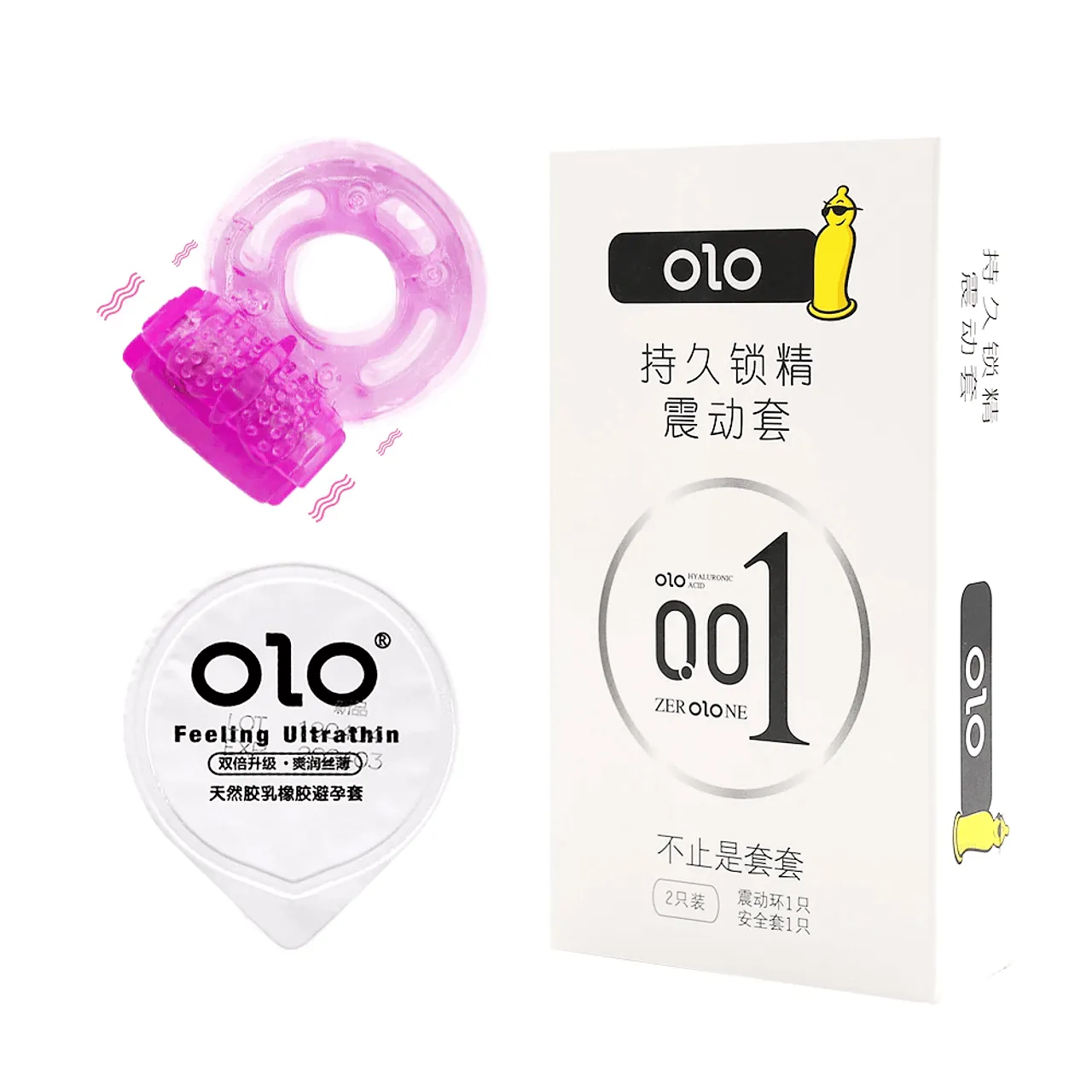 OLO 1 Condón Látex Natural con Vibrador de Anillo