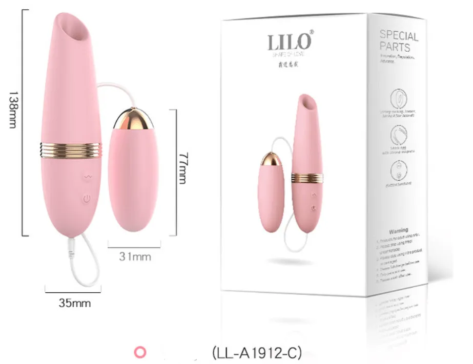 LILO Vibrador con Huevo Rosado ﻿LL-A1912-A-B-C