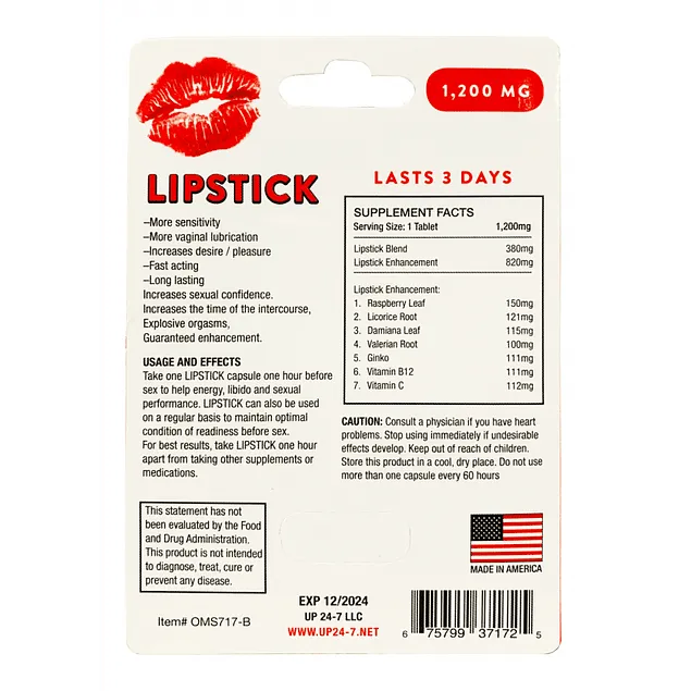Suplemento Femenino Lipstick x 12 Cápsulas — foto 3