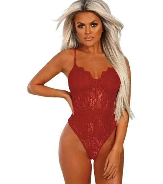 Babydoll Rojo Con Encaje - Esther