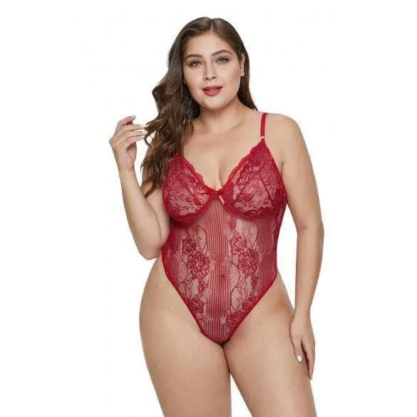 BODY ERÓTICO ENCAJE ROJO ABBY