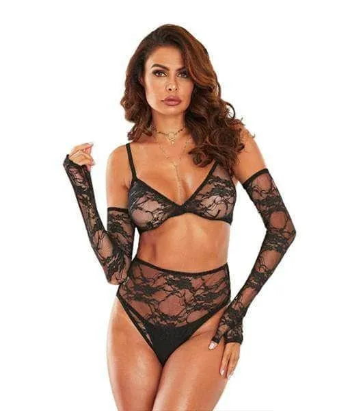 Conjunto Encaje Negro Andromeda