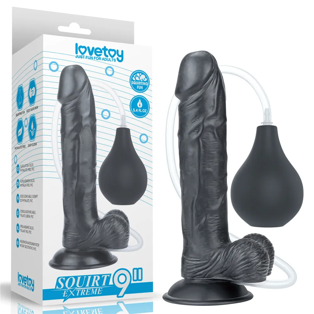 Lovetoy Consolador Extremo Squirt 9» – Negro LV116024