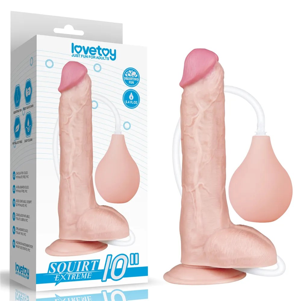 dildo color piel 25cm con bombilla segura 5.4 fl. oz de líquido LV116022