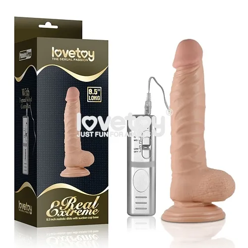 Dildo color piel con vibrador control 22cm 350041-1