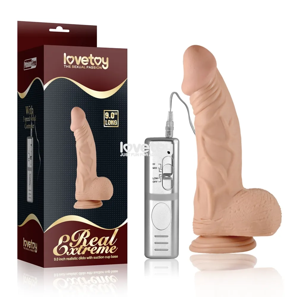 dildo color piel con vibrador control 23cm 350043-1