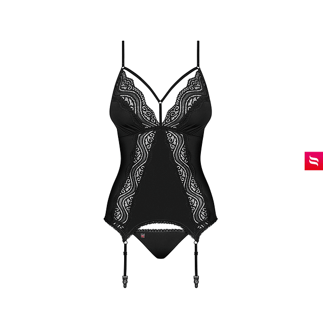 Nuisette noire transparente avec armatures - Mille et une Nuisette