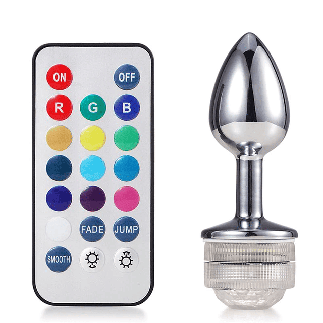 Plug anal metalico con luz y con remoto control S y M